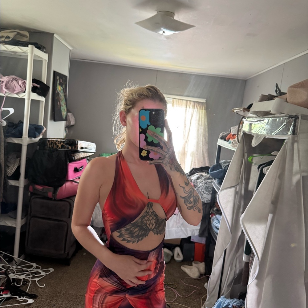 SHEIN Red Halter Dress